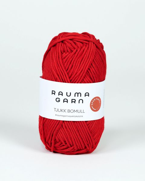 314 Rød - Rauma Garn, Tjukk Bomull