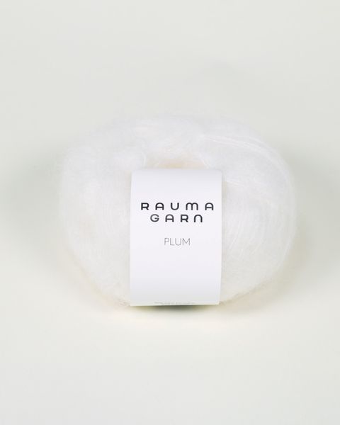 001 Hvit - Rauma Garn, Plum