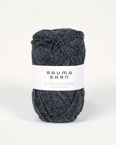 Hovedbilde 114 Koksgr&aring; Melert - Rauma Garn, 3-tr&aring;ds ...