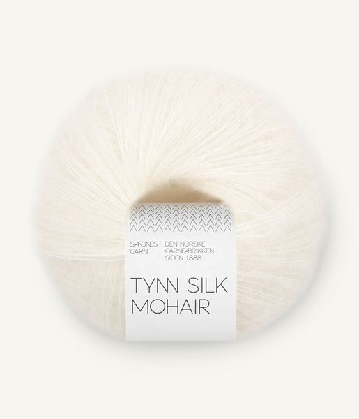 1001 True White - Sandnes Garn, Tynn Silk Mohair