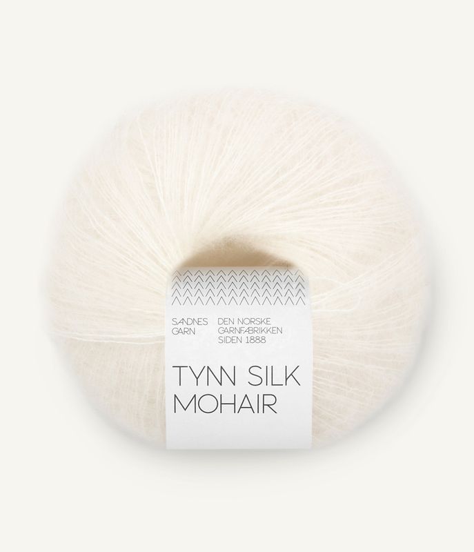 1001 True White - Sandnes Garn, Tynn Silk Mohair
